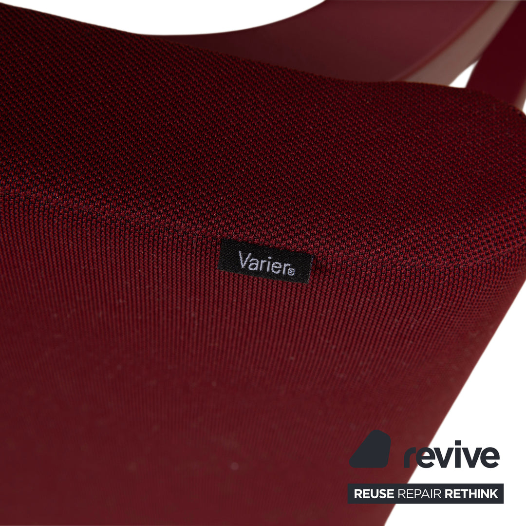Varier Monochrome Kneeling Chair Wood Stool Fabric Plum Aubergine