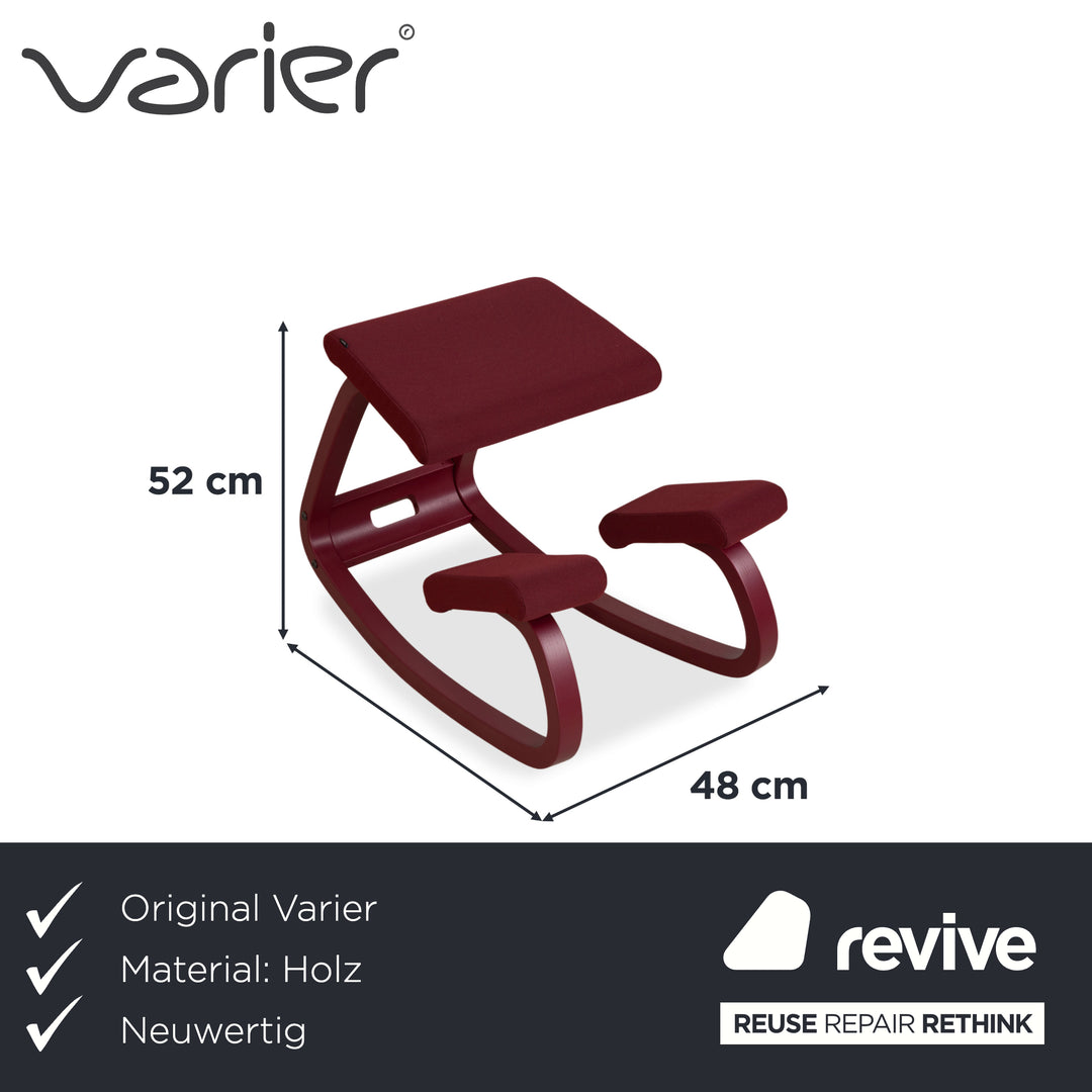 Varier Monochrome Kniestuhl Holz Hocker Stoff Plum Aubergine