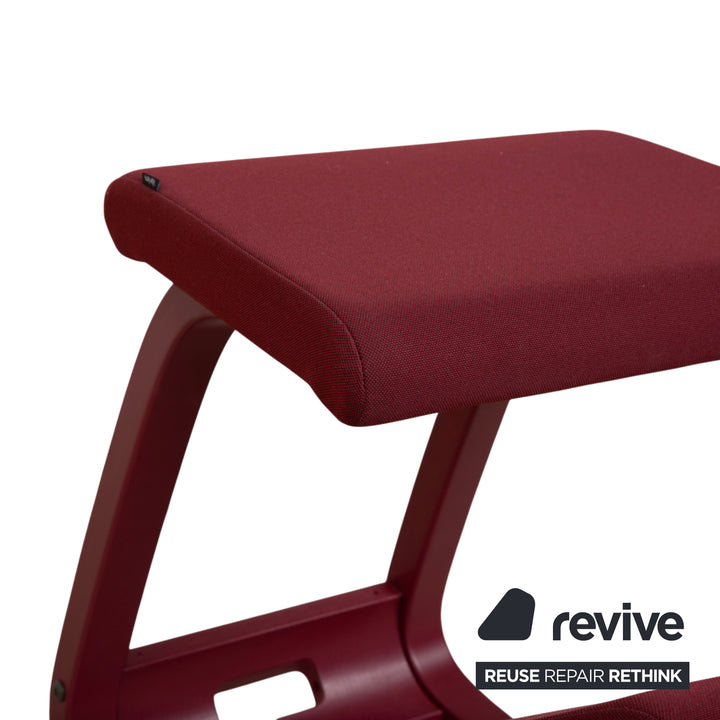 Varier Monochrome Kneeling Chair Wood Stool Fabric Plum Aubergine