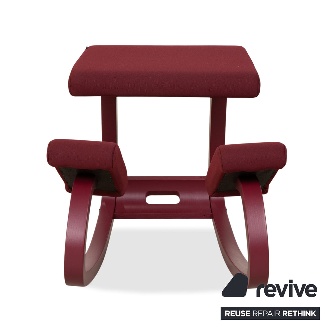 Varier Monochrome Kneeling Chair Wood Stool Fabric Plum Aubergine