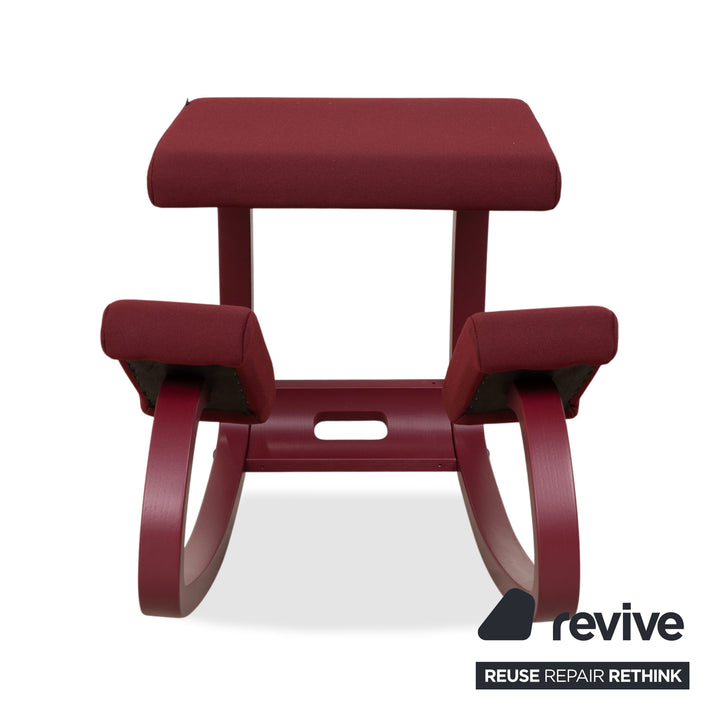 Varier Monochrome Kneeling Chair Wood Stool Fabric Plum Aubergine