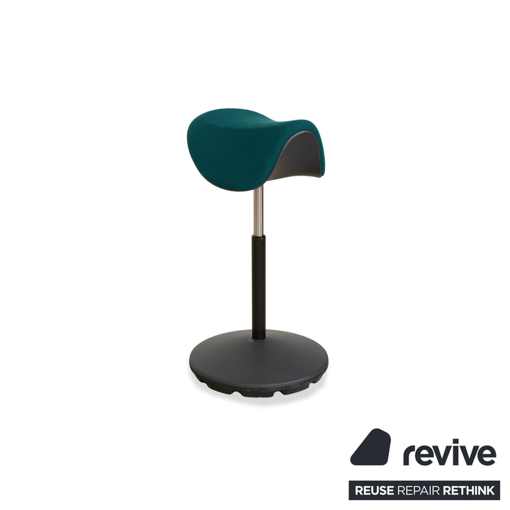 Varier Motion Fabric Stool Chair Green Blue Petrol Saddle Stool Office Chair