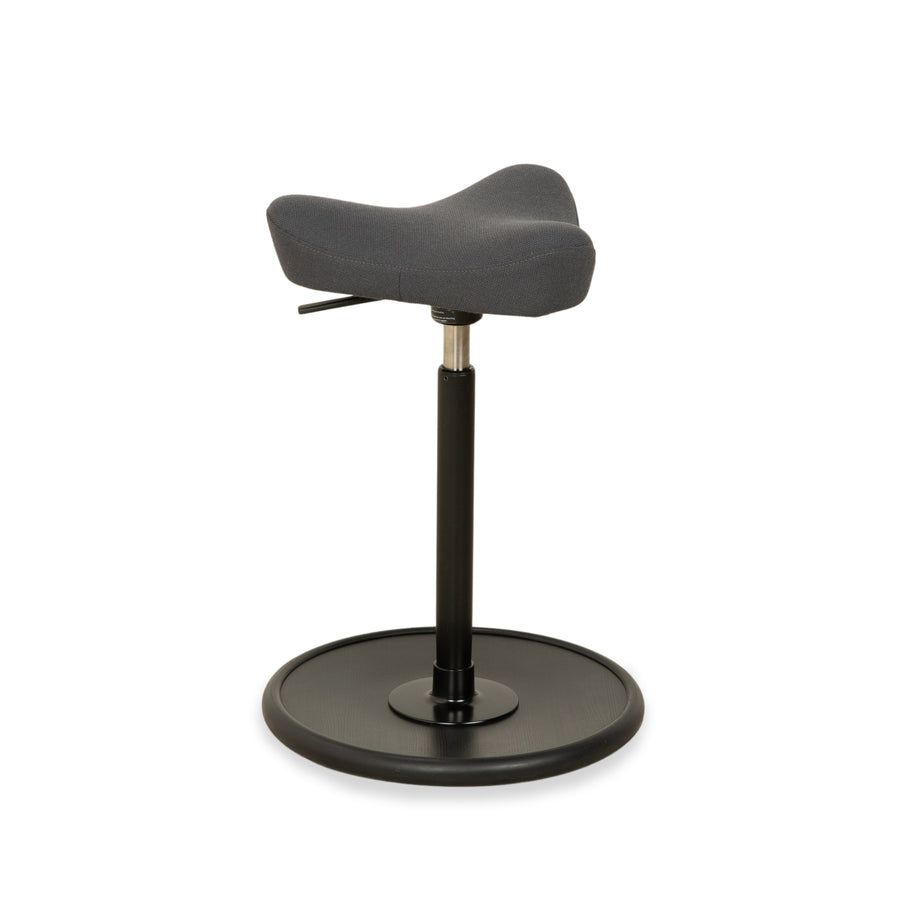 Varier Move Compact Sitz-Steh Hocker Stuhl Stoff Dunkelgrau Basis Schwarz Holz Esche by Per Øie Bürostuhl