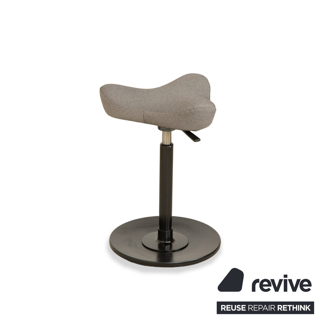 Tabouret Varier Move Compact Fabric (Revive 164) Fauteuil Base Gris Frêne Noir Fonction Manuelle Tabouret Assis-Debout