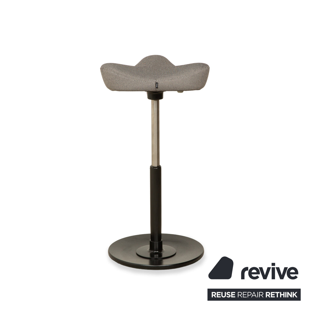 Tabouret Varier Move Compact Fabric (Revive 164) Fauteuil Base Gris Frêne Noir Fonction Manuelle Tabouret Assis-Debout