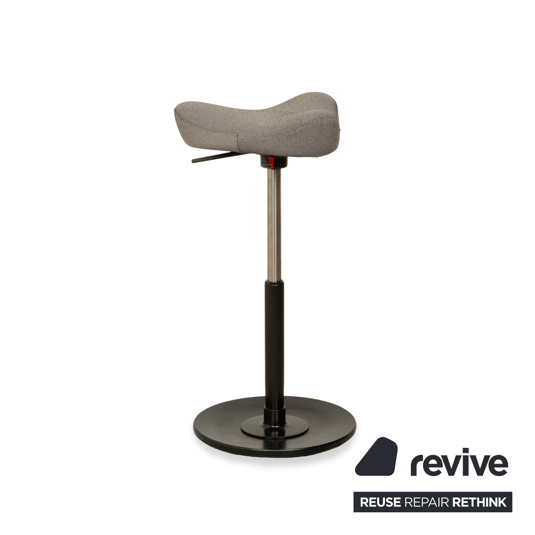 Varier Move Compact Stoff (Revive 164) Hocker Sessel Grau Basis Esche Schwarz manuelle Funktion Sitz-Steh-Hocker