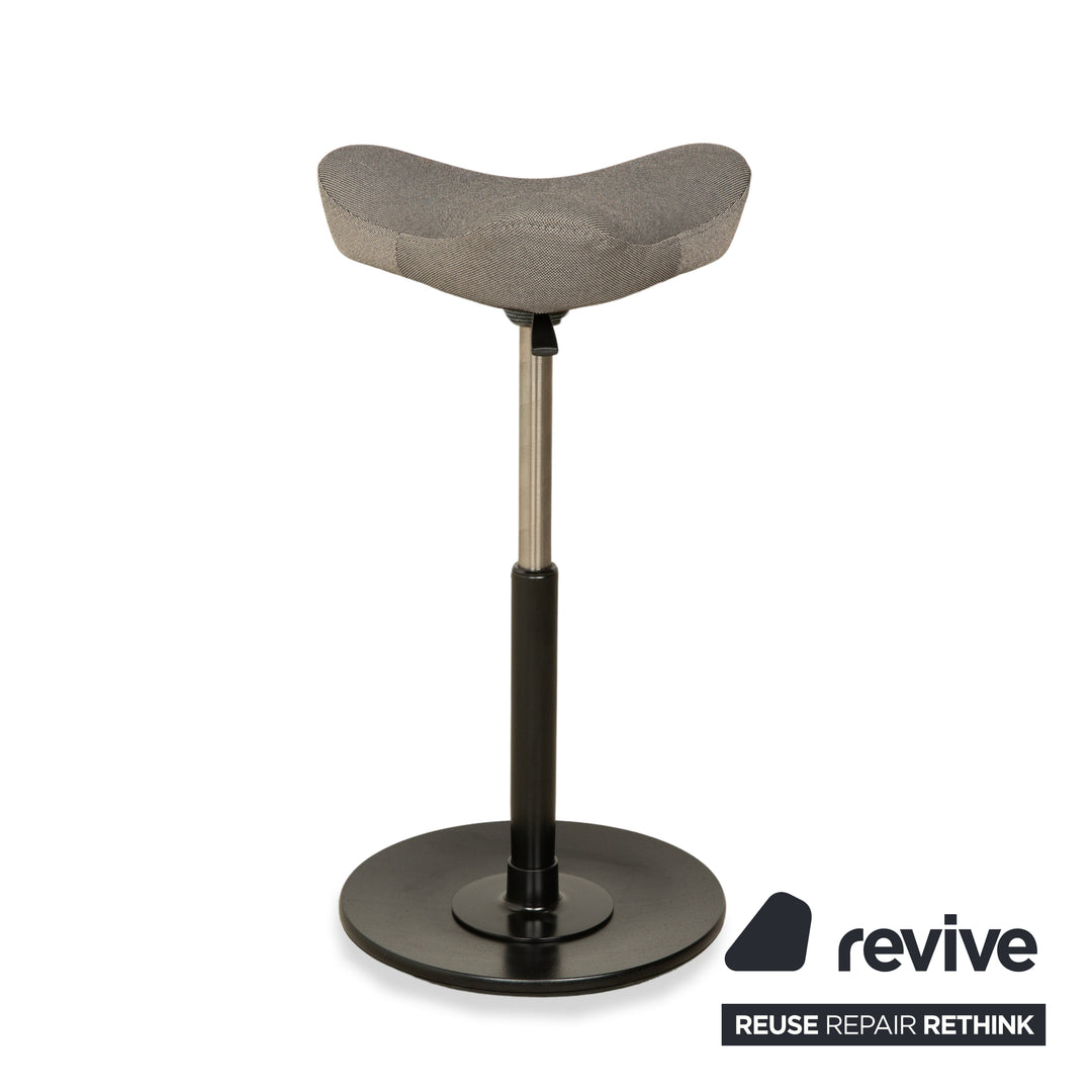Varier Move Compact Stoff (Revive 164) Hocker Sessel Grau Basis Esche Schwarz manuelle Funktion Sitz-Steh-Hocker