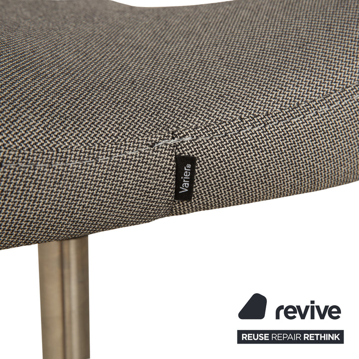 Varier Move Compact Stoff (Revive 164) Hocker Sessel Grau Basis Esche Schwarz manuelle Funktion Sitz-Steh-Hocker
