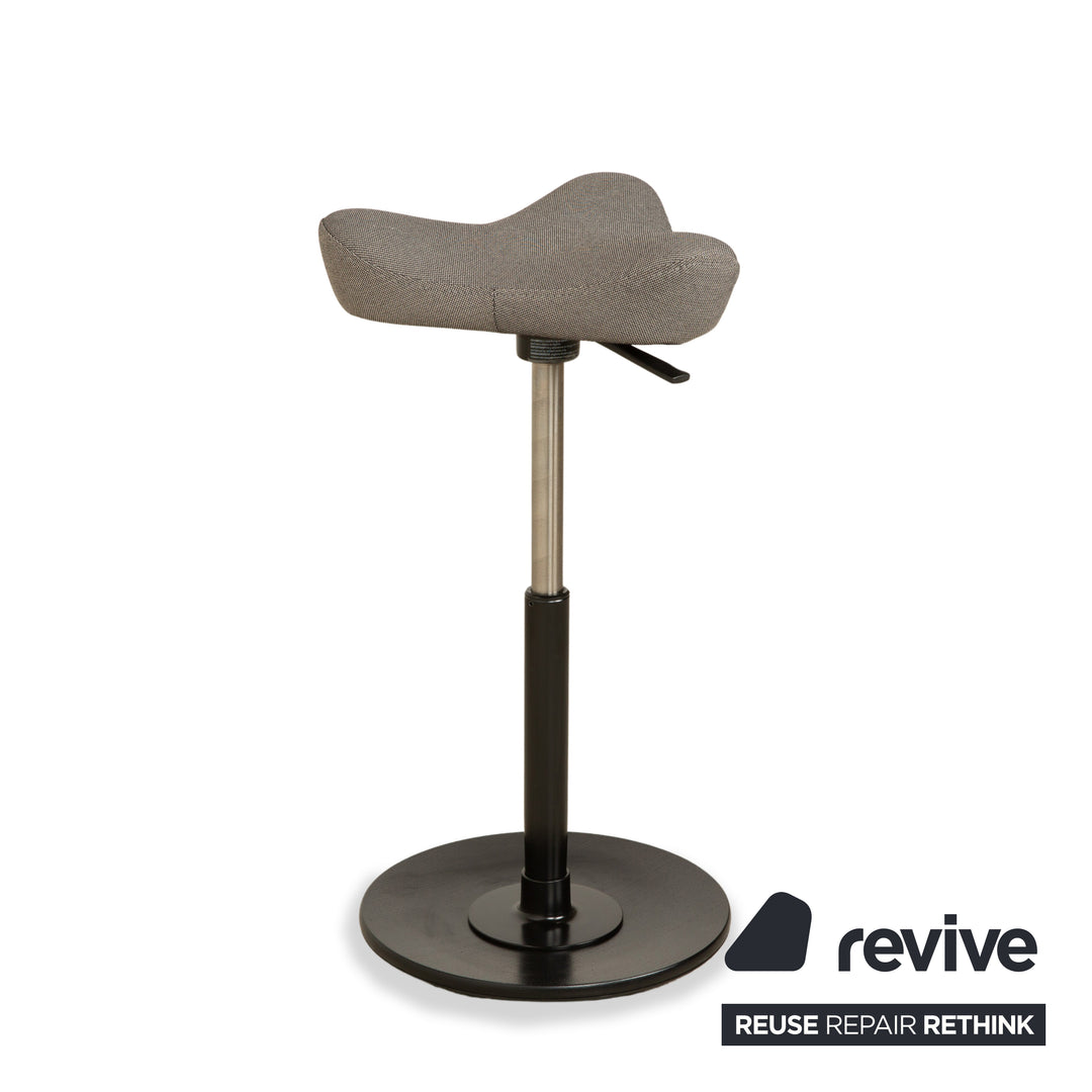 Varier Move Compact Stoff (Revive 164) Hocker Sessel Grau Basis Esche Schwarz manuelle Funktion Sitz-Steh-Hocker
