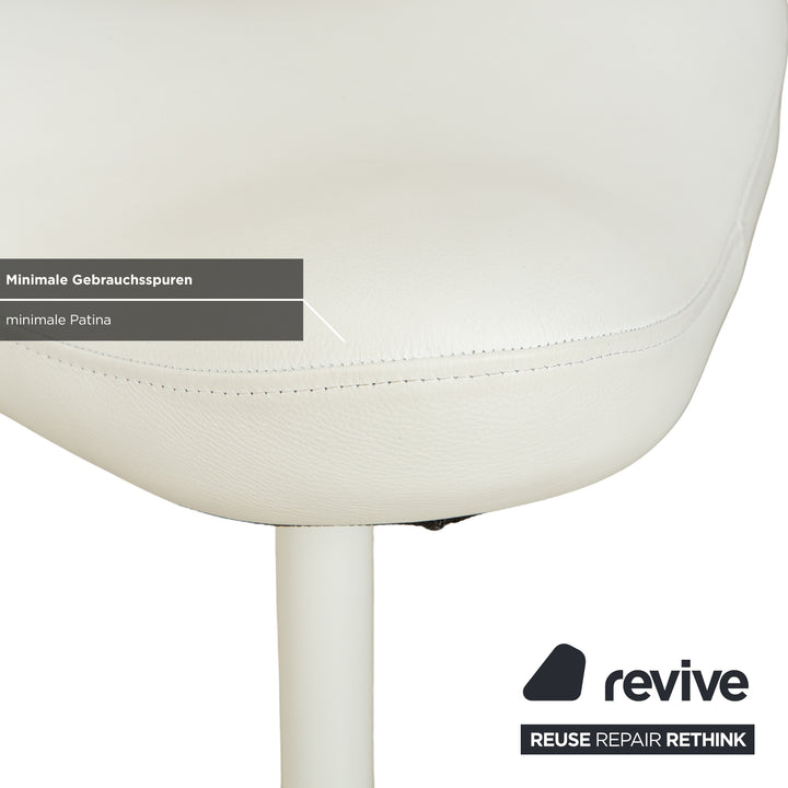 Varier Move sit-stand stool chair leather LEA700 white base white wood ash office chair by Per Øie