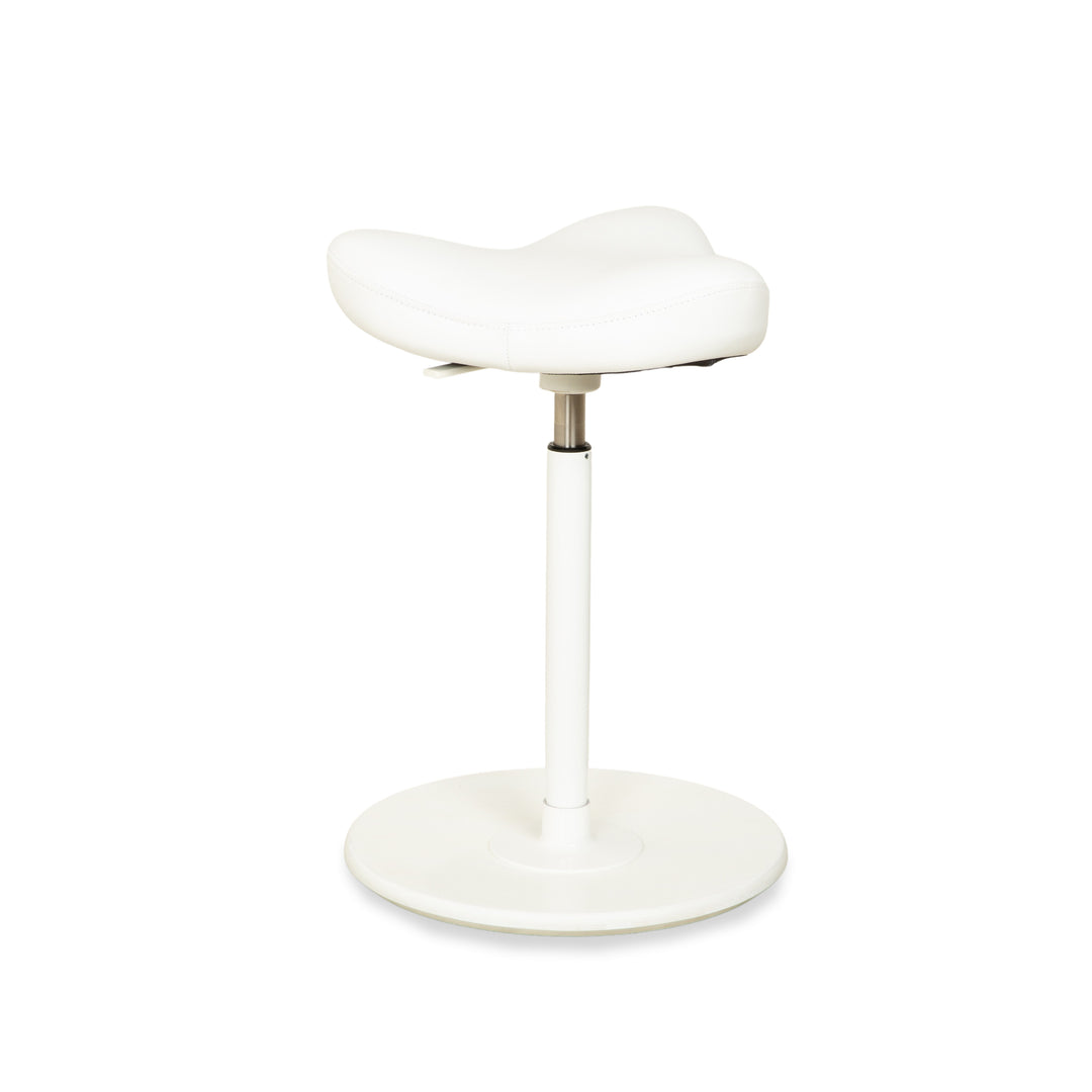 Varier Move sit-stand stool chair leather LEA700 white base white wood ash office chair by Per Øie