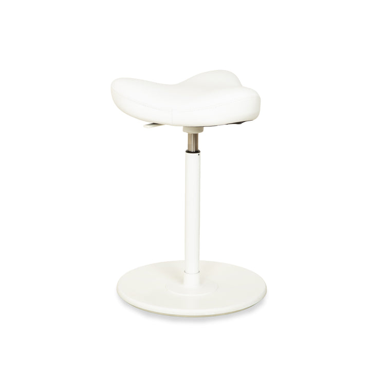 Varier Move sit-stand stool chair leather LEA700 white base white wood ash office chair by Per Øie