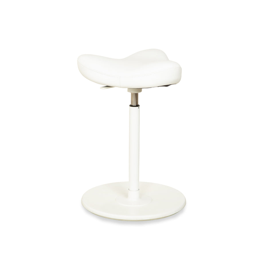 Varier Move sit-stand stool chair leather LEA700 white base white wood ash office chair by Per Øie