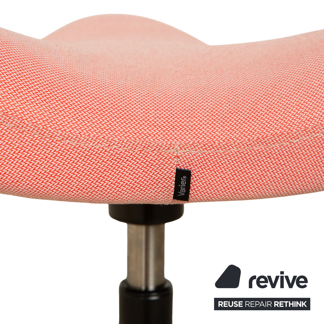 Varier Move sit-stand stool chair pink coral Revive 524 base natural brown wood ash office chair by Per Øie