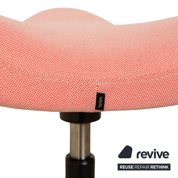 Varier Move sit-stand stool chair pink coral Revive 524 base natural brown wood ash office chair by Per Øie