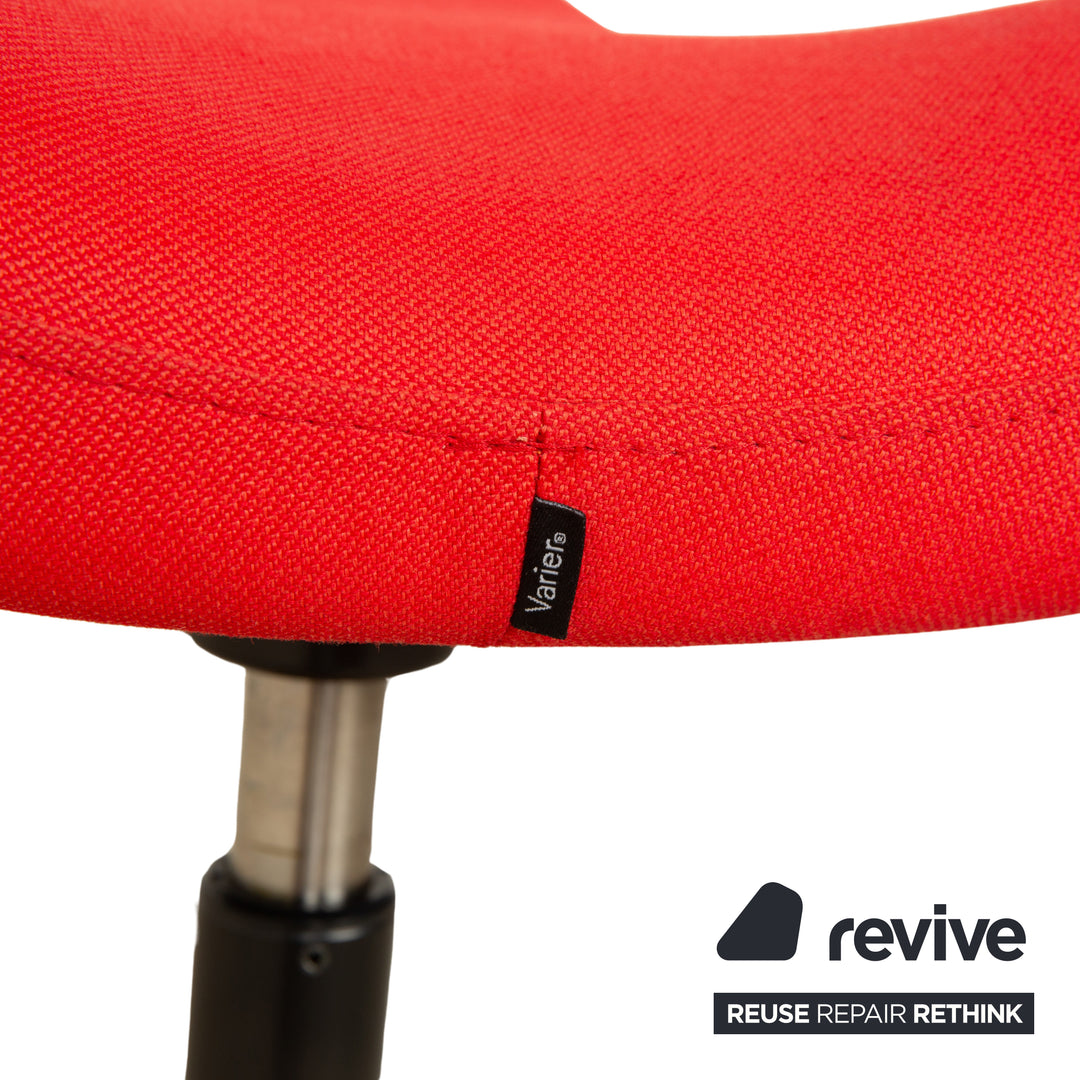 Varier Move Sitz-Steh Hocker Stuhl Rot Revive 634 Basis Natur Braun Holz Esche Bürostuhl by Per Øie