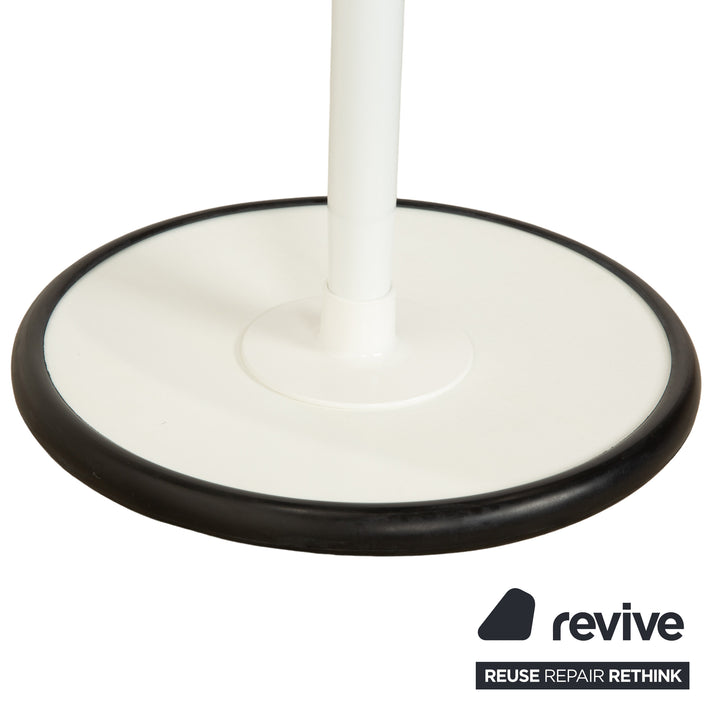 Varier Move Sitz-Steh Hocker Stuhl Stoff Blau Basis Weiß Holz Esche