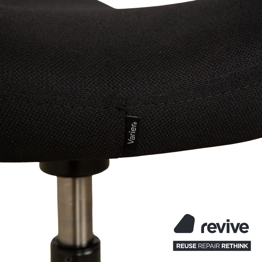 Varier Move sit-stand stool chair fabric dark grey Reflect 194 base black wood ash office chair by Per Øie