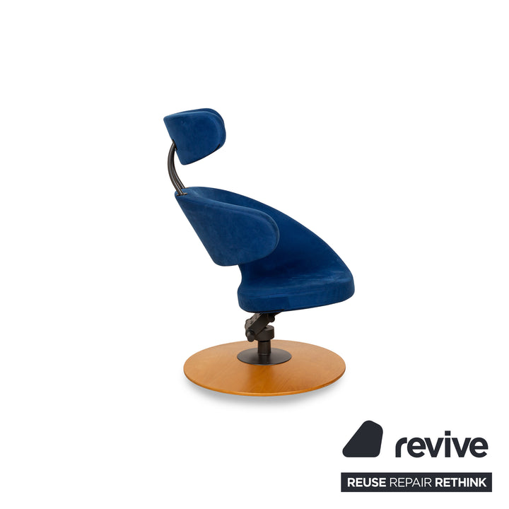 Varier Peel Stoff Sessel Blau manuelle Funktion inkl. Hocker