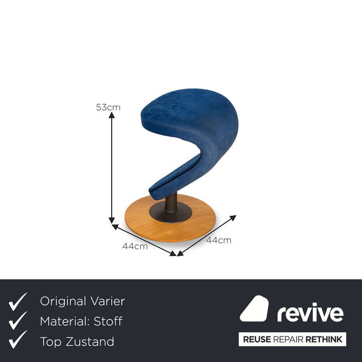 Varier Peel Stoff Sessel Blau manuelle Funktion inkl. Hocker