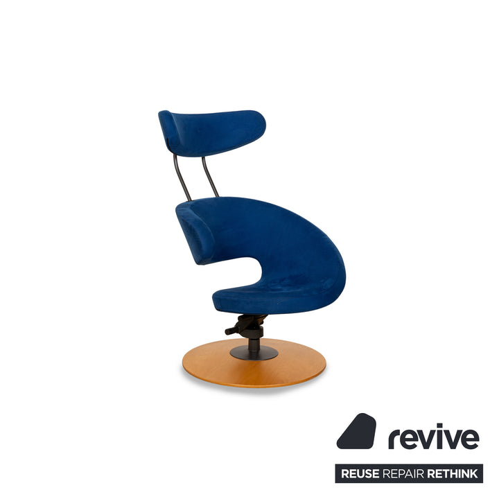 Varier Peel Stoff Sessel Blau manuelle Funktion inkl. Hocker