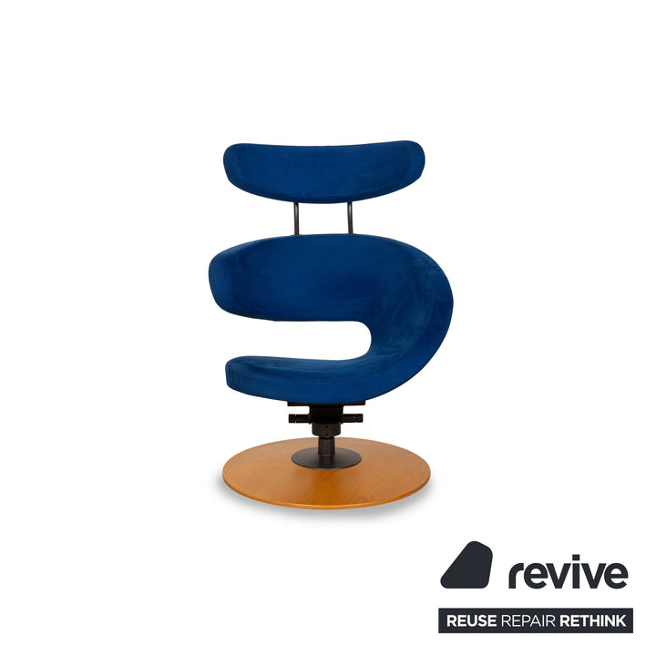 Varier Peel Stoff Sessel Blau manuelle Funktion inkl. Hocker