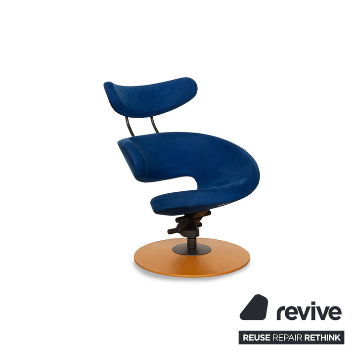 Varier Peel Stoff Sessel Blau manuelle Funktion inkl. Hocker