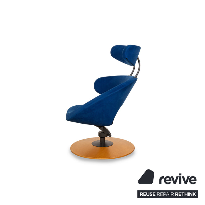 Varier Peel Stoff Sessel Blau manuelle Funktion inkl. Hocker