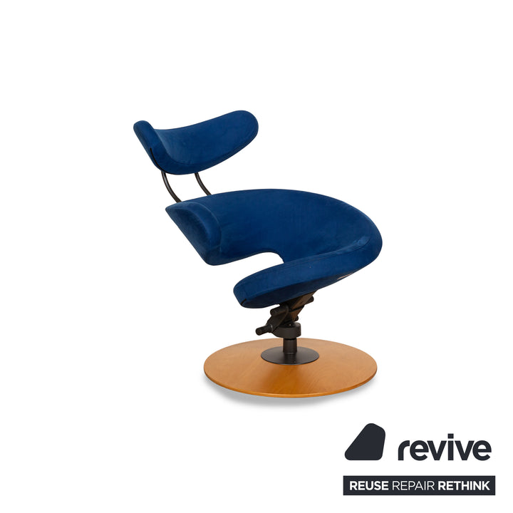 Varier Peel Stoff Sessel Blau manuelle Funktion inkl. Hocker
