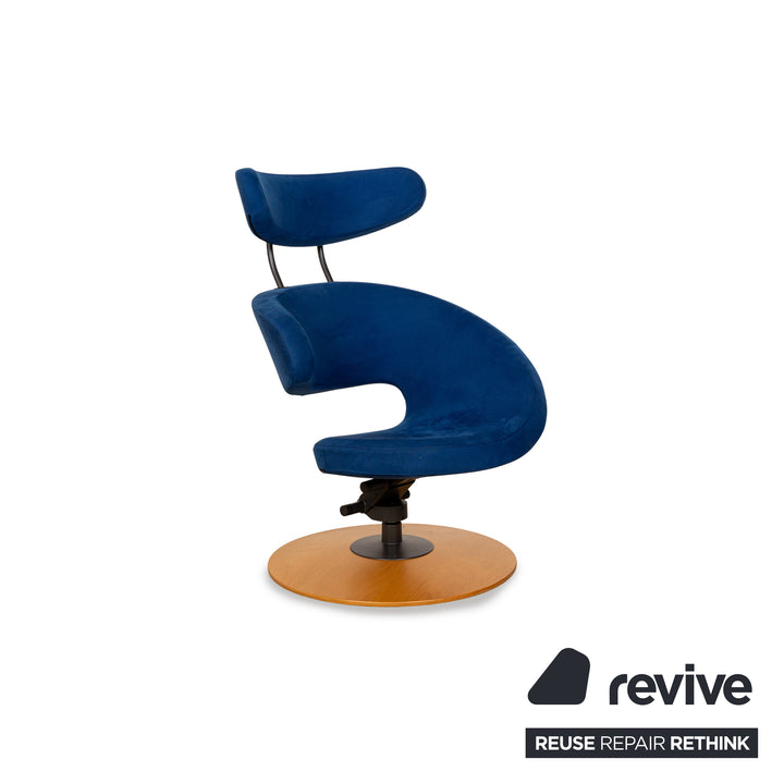 Varier Peel Stoff Sessel Blau manuelle Funktion inkl. Hocker