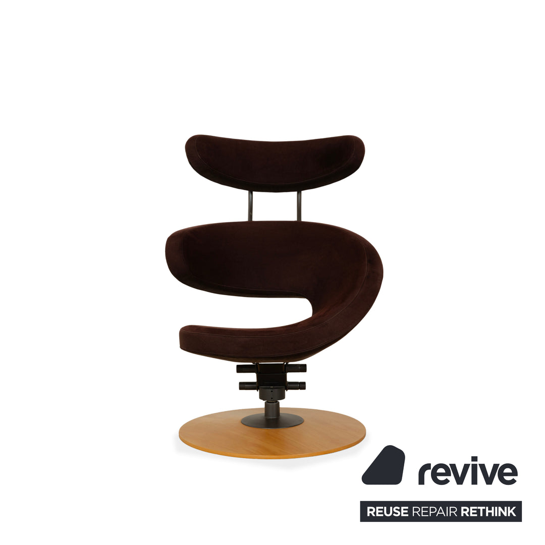 Varier Peel Stoff Sessel Braun inkl. Hocker manuelle Funktion