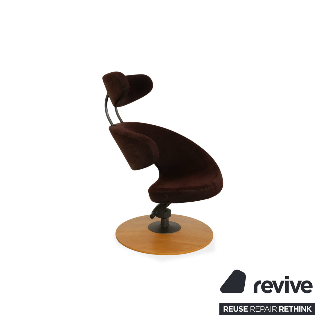 Varier Peel Stoff Sessel Braun inkl. Hocker manuelle Funktion