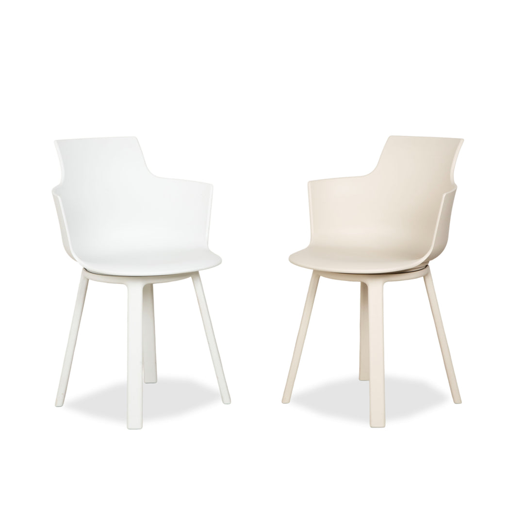 Varier Social Turn Cream Winter White Swivel Chair Beige White by Snøhetta