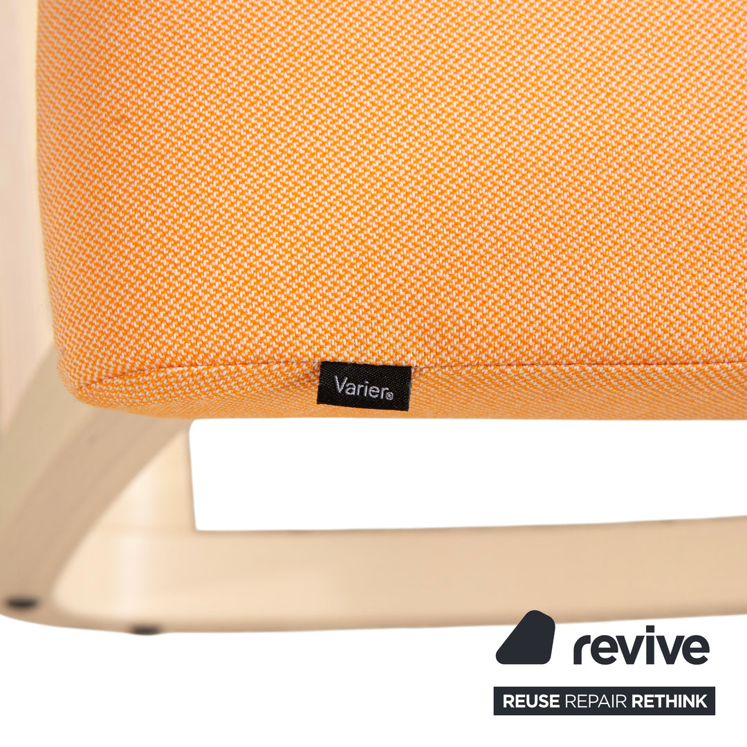Varier Variable Holz Esche Hocker Natur Stoff Orange Apricot