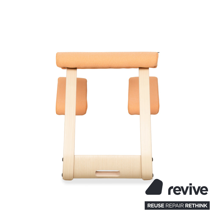 Varier Variable Holz Esche Hocker Natur Stoff Orange Apricot Schwarz