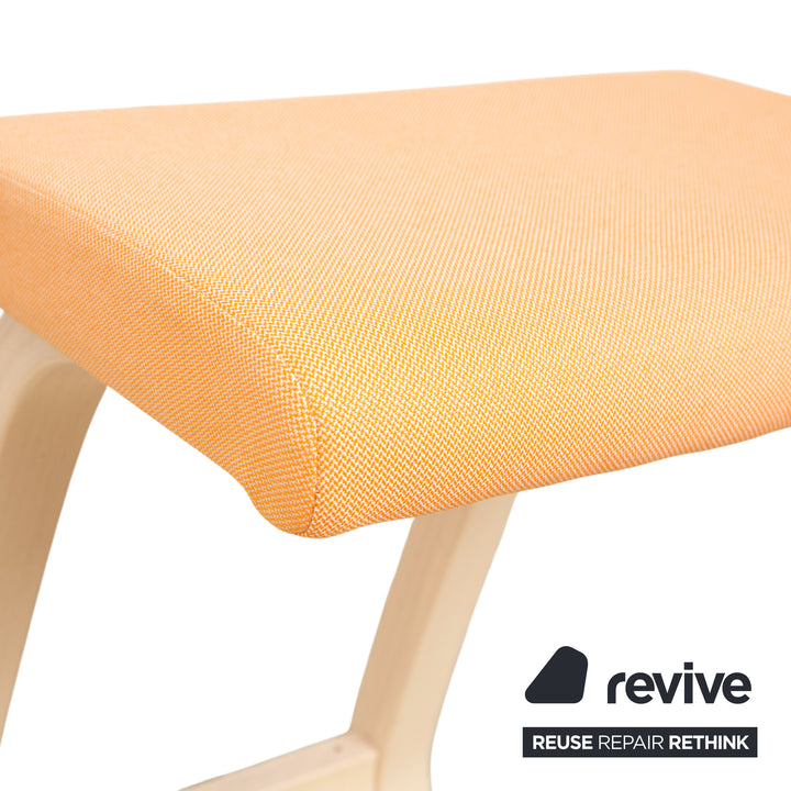 Varier Variable Holz Esche Hocker Natur Stoff Orange Apricot Schwarz