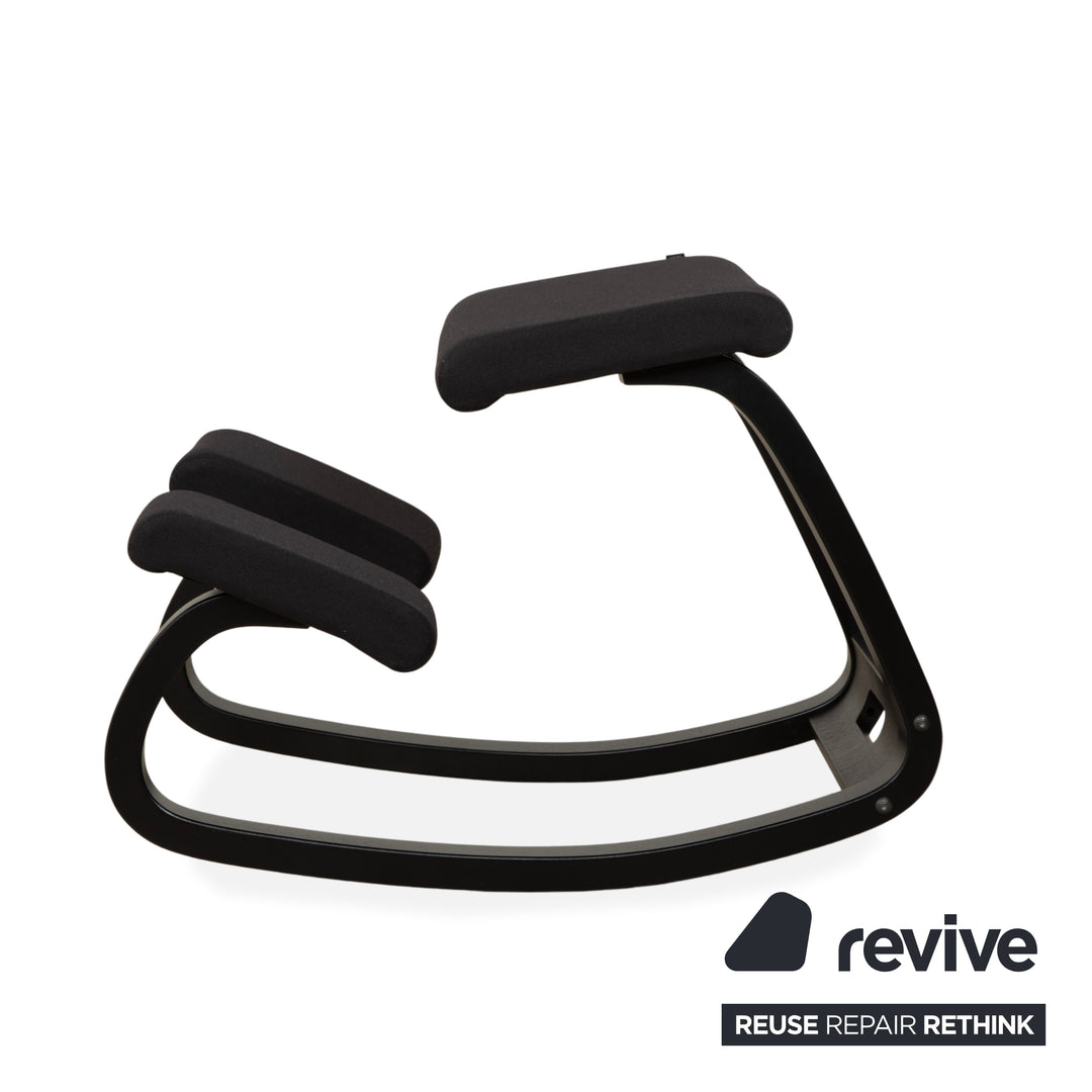 Varier Variable Wood Ash Stool Black Fabric Black