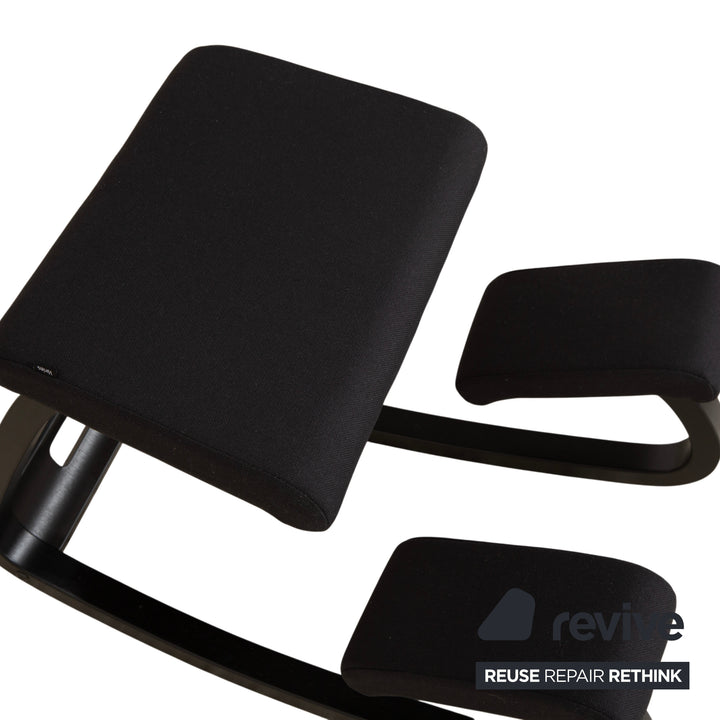 Varier Variable Wood Ash Stool Black Fabric Black