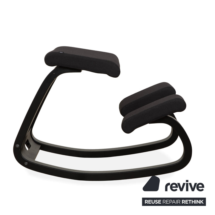 Varier Variable Wood Ash Stool Black Fabric Black