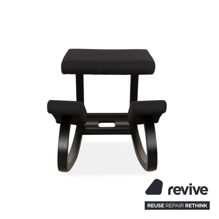 Varier Variable Wood Ash Stool Black Fabric Black