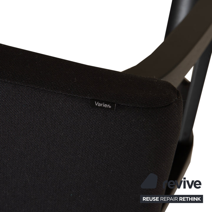 Varier Variable Wood Ash Stool Black Fabric Black