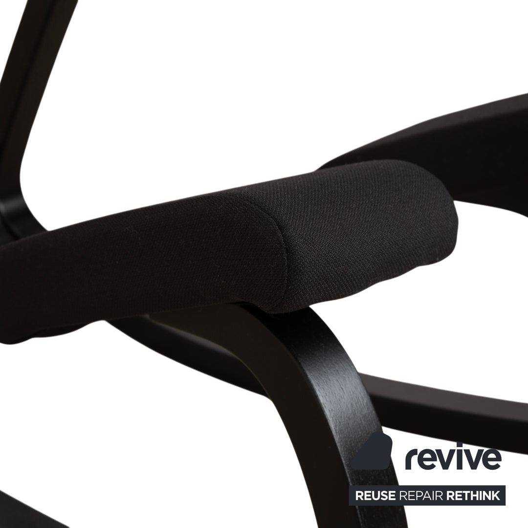 Varier Variable Wood Ash Stool Black Fabric Black