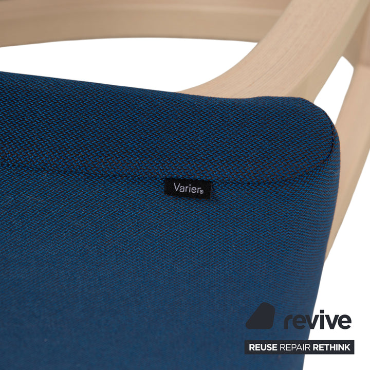 Varier Variable Kniestuhl Garnitur Holz Esche Hocker Natur Stoff Gelb Blau