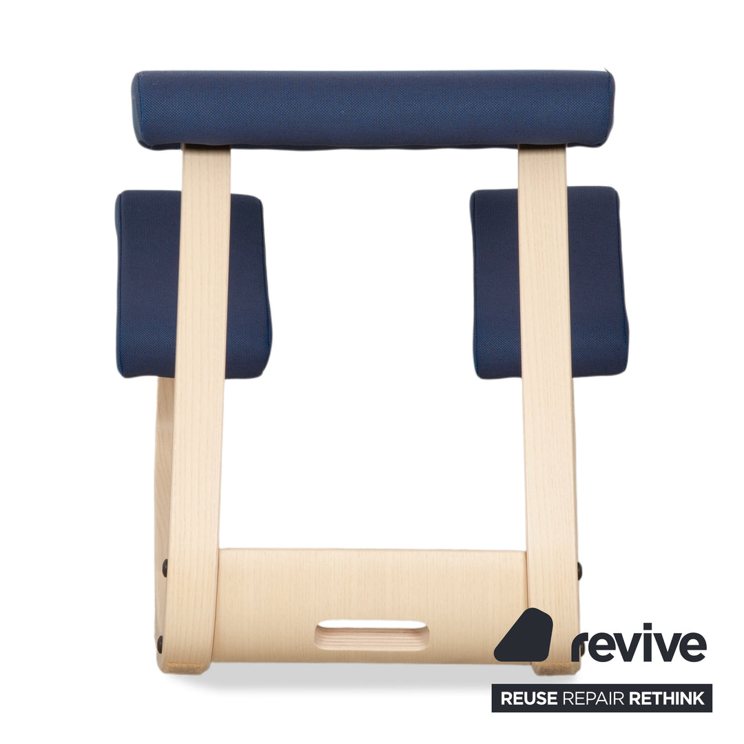 Varier Variable Kneeling Chair Set Wood Ash Stool Natural Fabric Yellow Blue