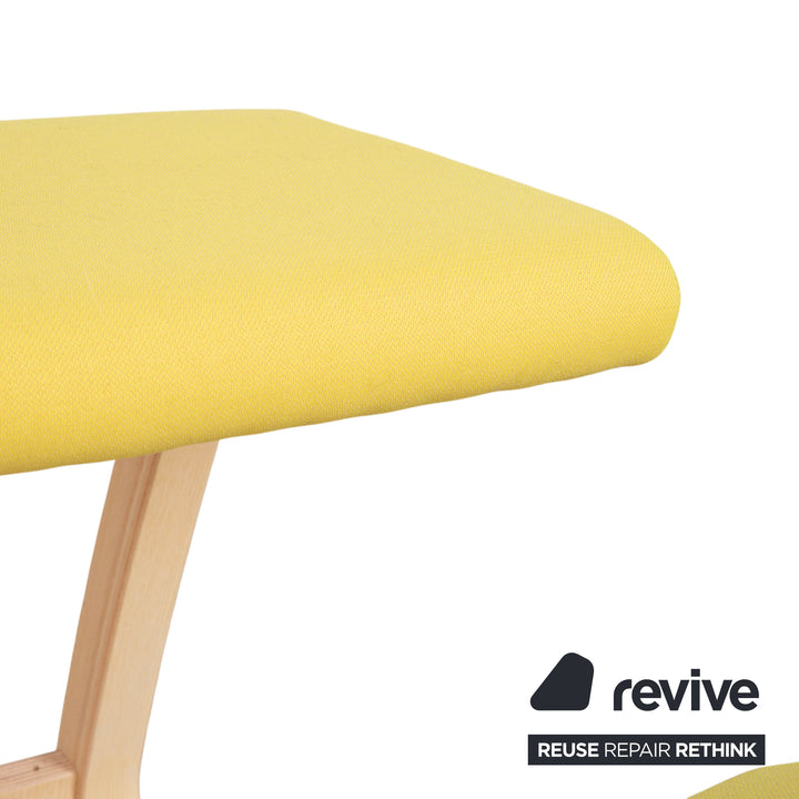 Varier Variable Kneeling Chair Ash Wood Stool Natural Yellow Fabric (Revive 424)