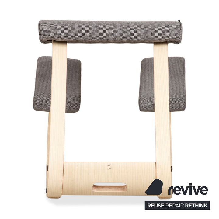 Varier Variable Chaise ergonomique agenouilloir Bois Frêne Naturel Tissu Gris (Revive 164)