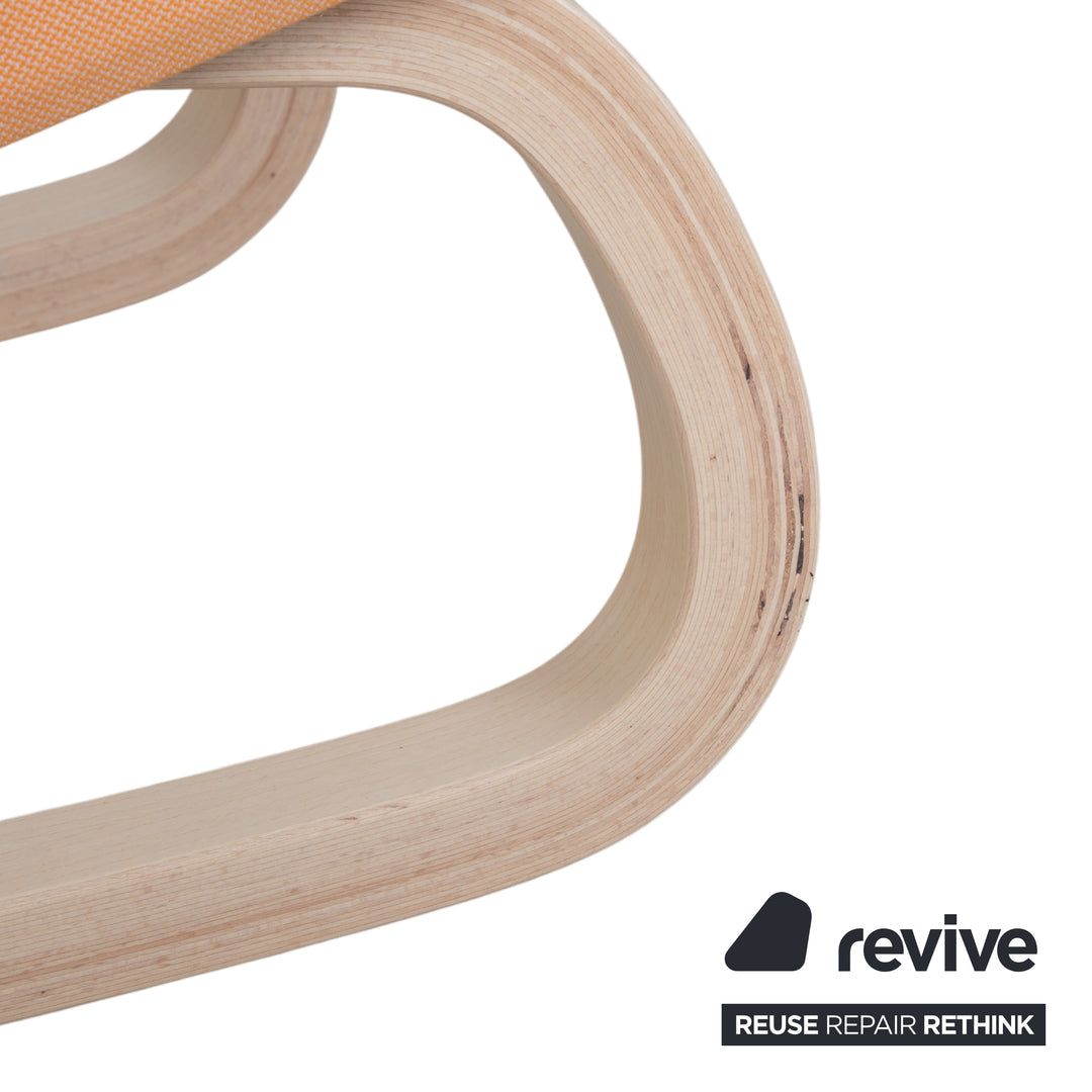 Varier Variable Kneeling Chair Wood Ash Stool Natural Fabric Orange Apricot