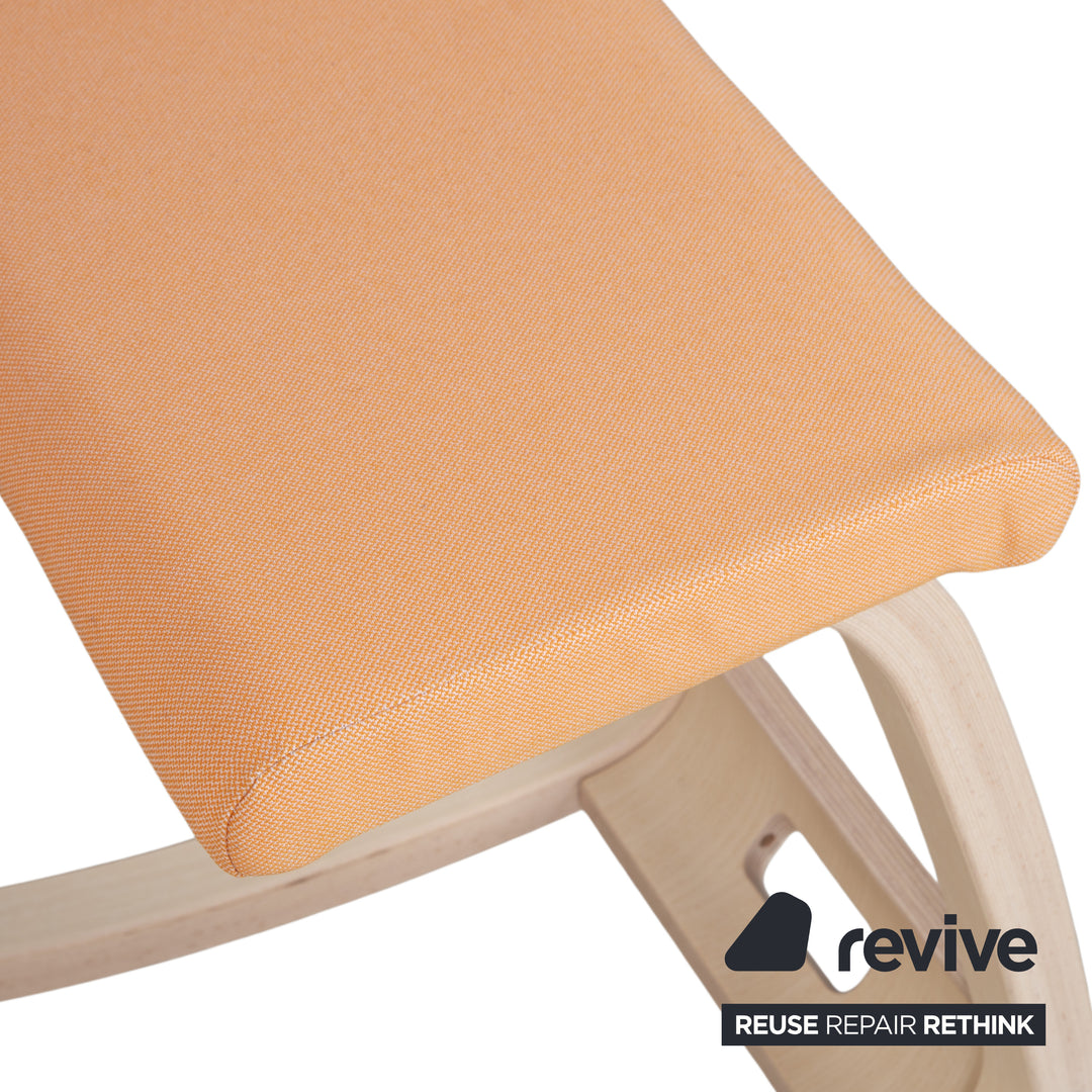 Varier Variable Kneeling Chair Wood Ash Stool Natural Fabric Orange Apricot