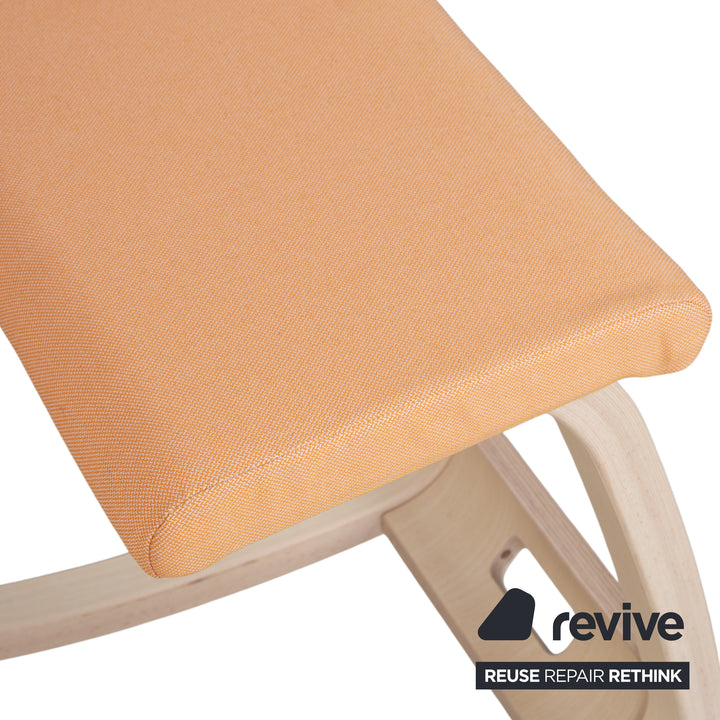 Varier Variable Kneeling Chair Wood Ash Stool Natural Fabric Orange Apricot