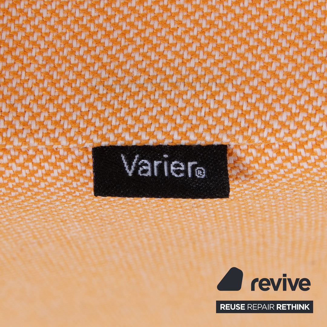 Varier Variable Kneeling Chair Wood Ash Stool Natural Fabric Orange Apricot